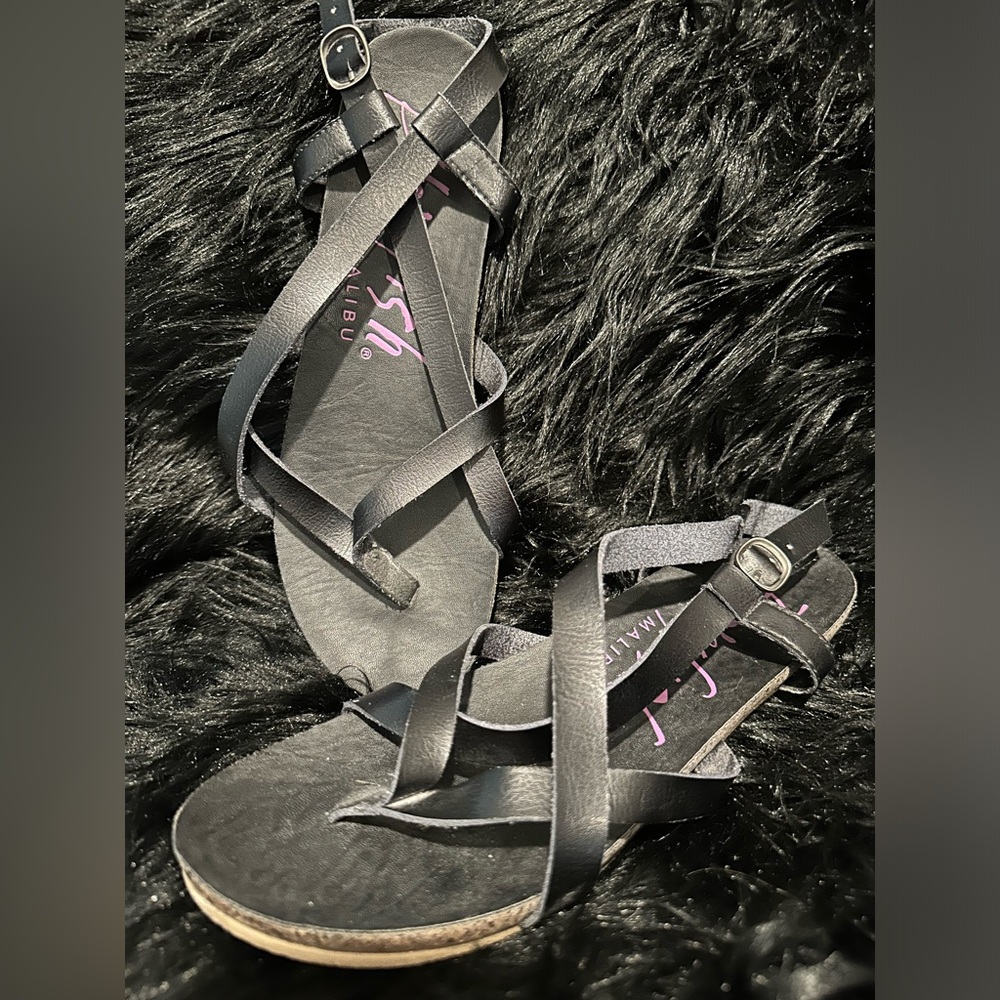 Black strappy sandals
